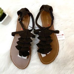 NEW brown strappy sandals sizes 7, 7.5, 8